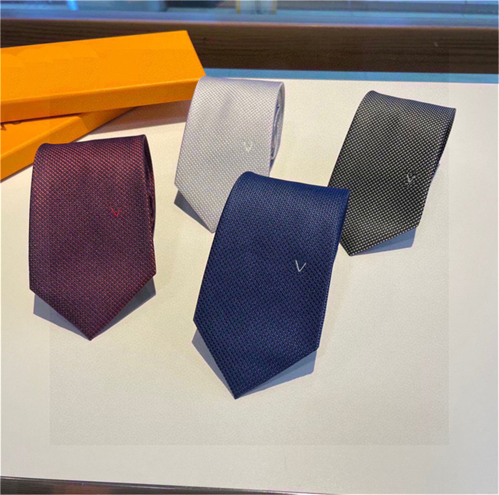 yy2023 mens luxury necktie damier quilted ties plaid designer tie silk tie with box black blue white 83k5#28pdz-image-865352069