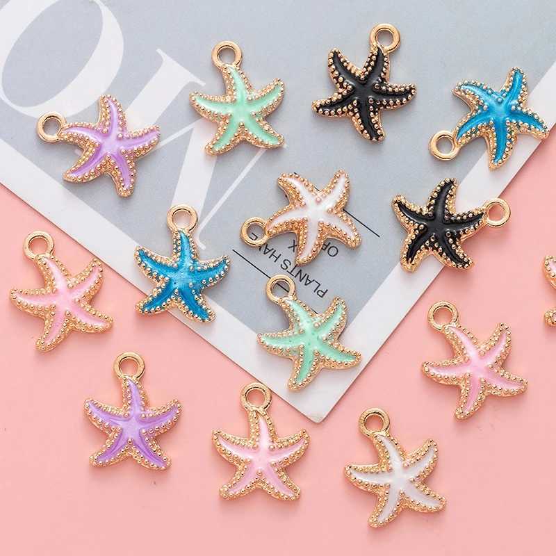 10 Pcs/Lot Alloy Ocean Starfish Charms Enamel Pendants for Jewelry Making DIY Bracelet Handmade Necklace Craft Accessories XJ250611-image-1061519880