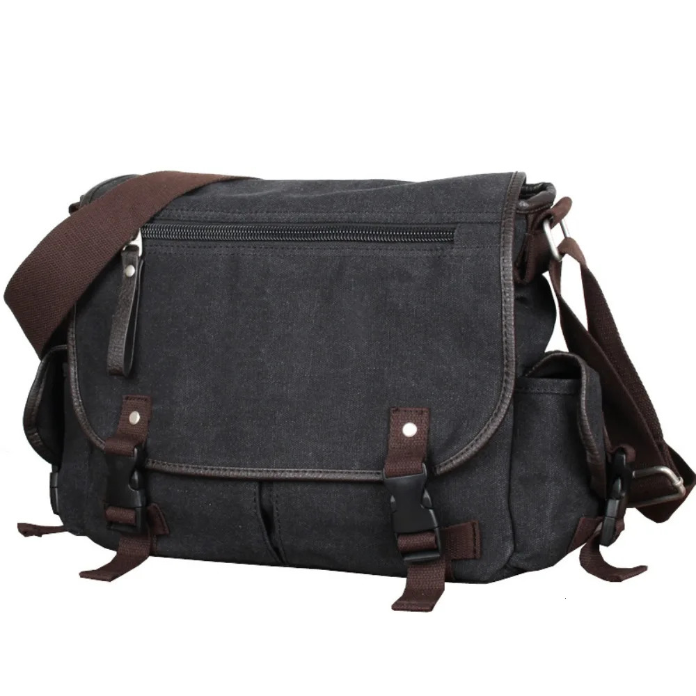 Classic Men Shoulder Bag Mens Canvas Messenger Bag Outdoor Leisure Travel Multi Pockets Satchel Handbags Mens Bag 250606