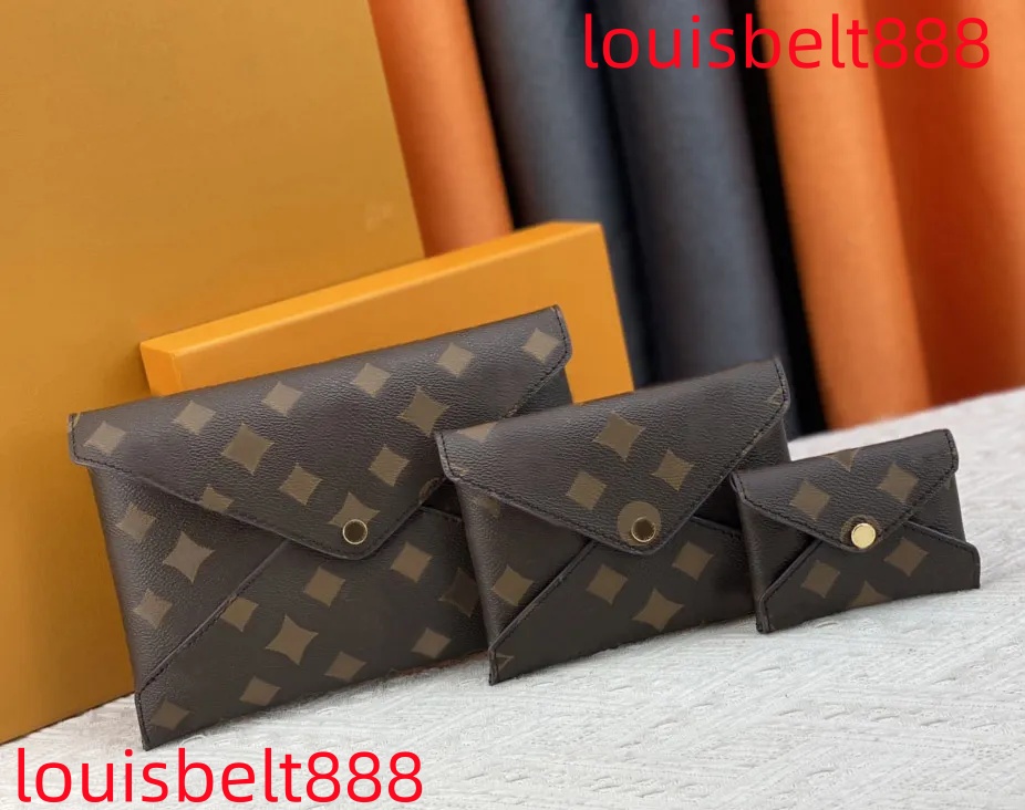 Womens designer clutch bag luxurys Pochette Kirigami wallets classic flower letter envelope card holders High-quality ladies fashion coin purse 3 pi