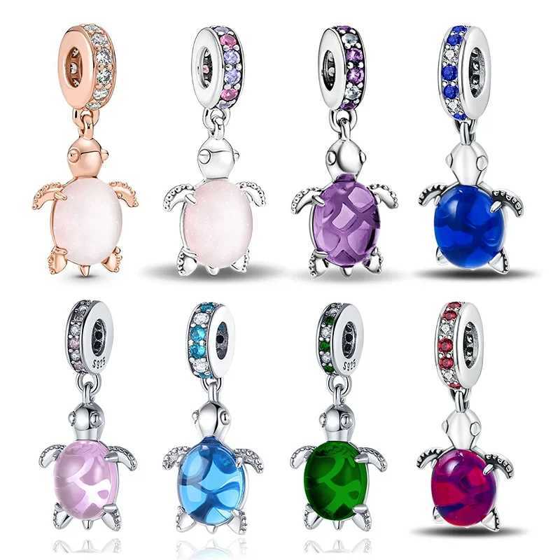 Charms 925 Silver Sea Turtle Series Charm Colorful Beads Fit Original Bracelet DIY Fine Jewelry Making Gifts for Women XJ250611-image-1061519327