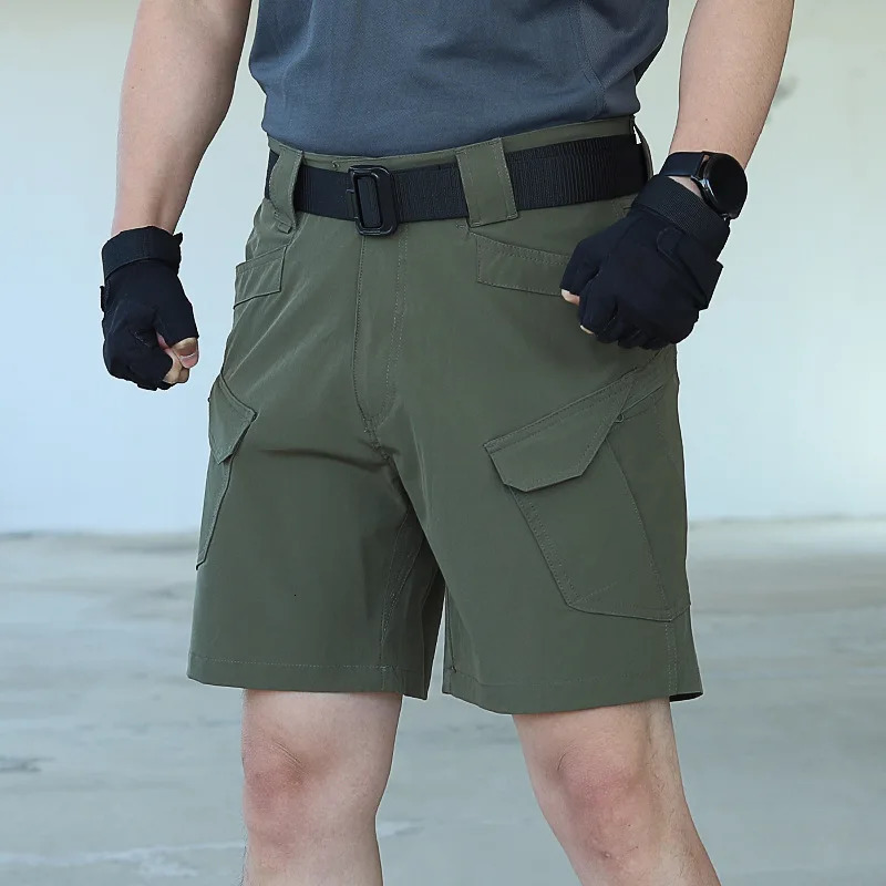 Men Urban Military Tactical Shorts extérieur imperméable usure de cargaison résistante rapide à sec plusieurs pantalons de randonnée de taille pl