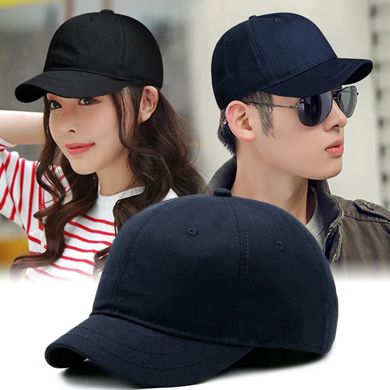 Small brim solid color baseball cap summer mens and womens sun hat outdoor leisure equestrian cap big size sports caps 55-63cm 250610
