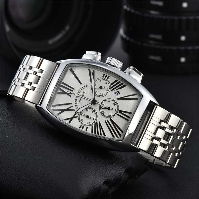 Designer watches of high quality Mens Stainless 6-pin Quartz Solid Steel Strip Flange Watch{category}