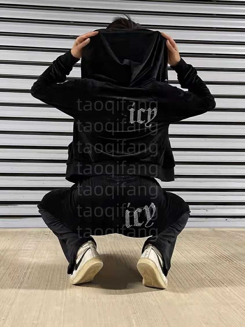 Juicy Apple Women&#039;s Tracksuits Velvet Sewing Suits Outfit Two Piece Jogging Set Velour Sweatshirt Met Hoodie Pants Suit Womens Y2k-image-843596612