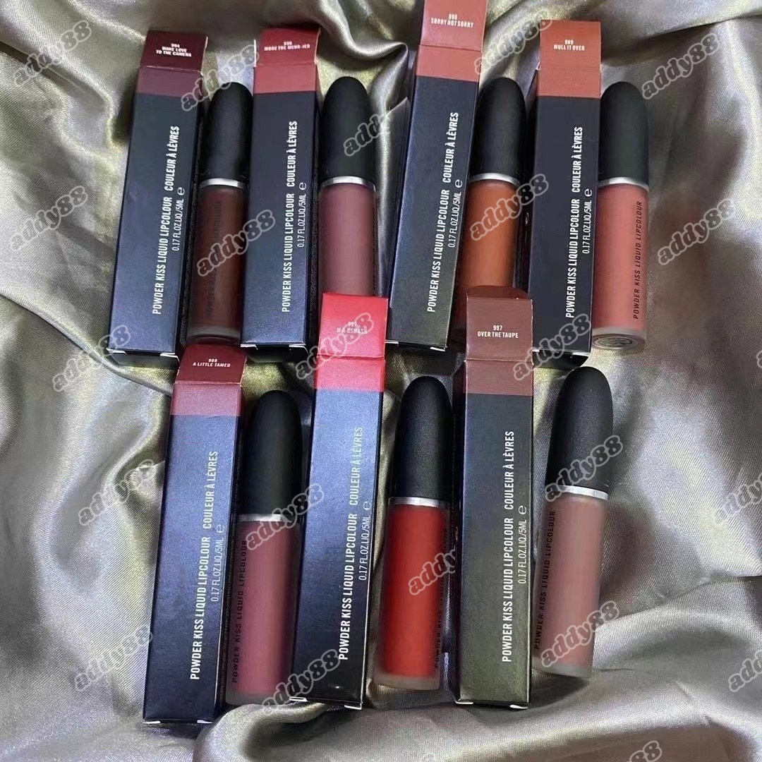 Brand Makeup Lip Makeup Liquid Lipstick Matte Lip Gloss NonStick Cup Moisturizer Waterproof powder kiss liquid lipcolour 5ml 18 colors-image-404273745