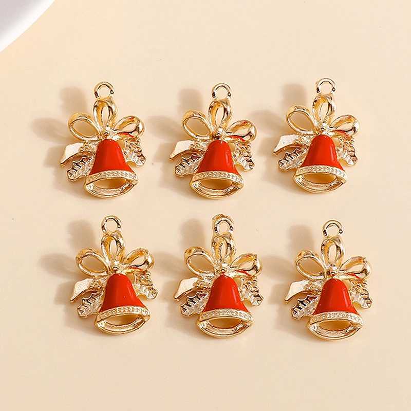 10pcs 16*21mm Enamel Christmas Bell Charms DIY for Bracelets Pendants Earrings Making Creative Gift Charms Jewelry Accessories XJ250611-image-1061516870