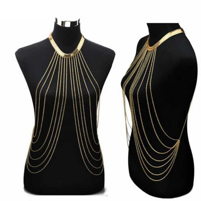 Hot Sexy Body Chain Necklaces Tassel Alloy Long Necklace Female Fashion Jewelry W250611-image-1061511128