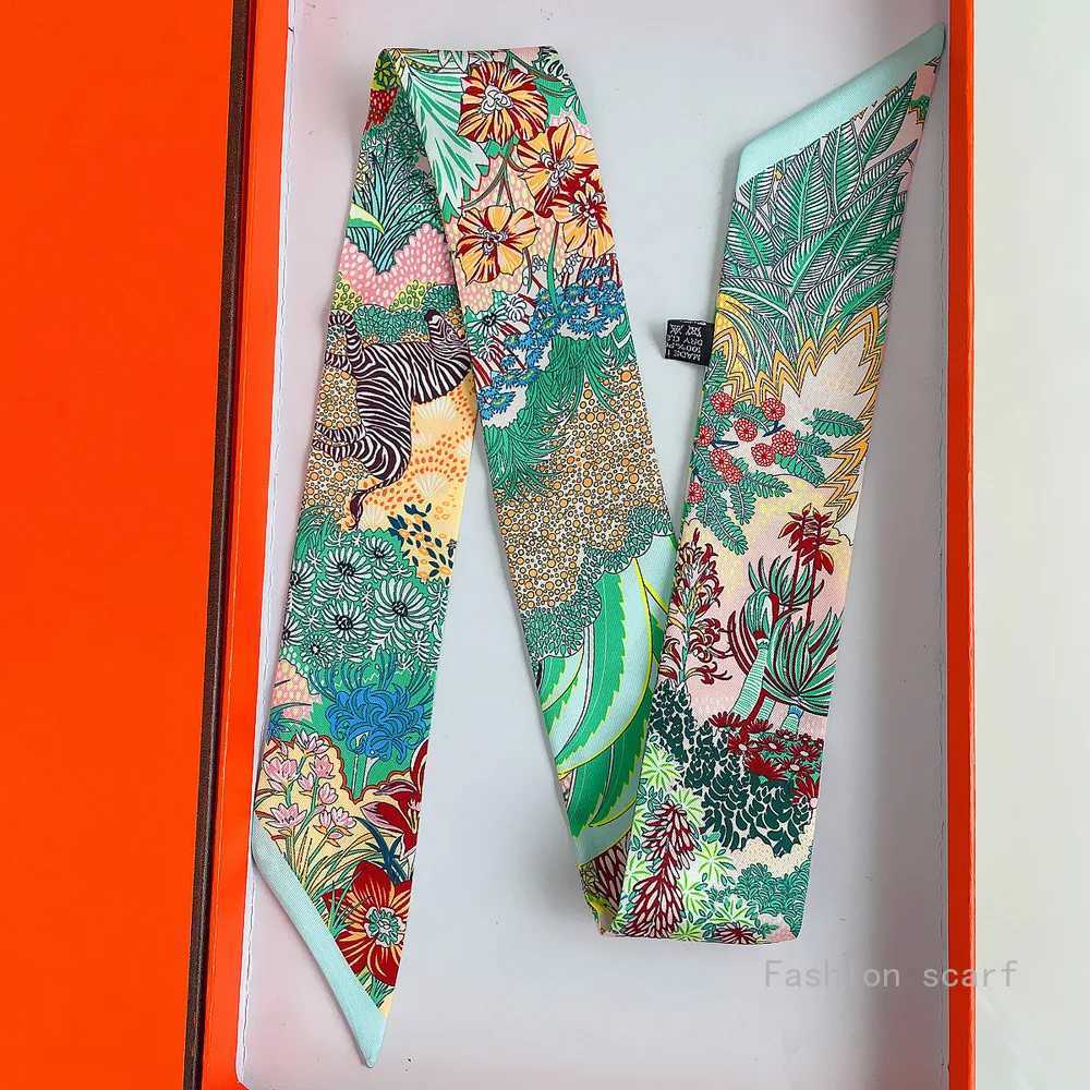 Style de style coréen Jungle Jungle Imprimé de cheval Twill Scarf écharpe femme Long Strip Ribbon Hair Band Coup Tie ACCESSOIRES