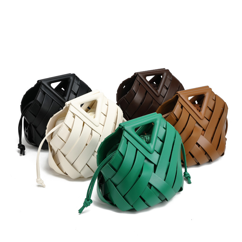 B Brand New Basket Triangle Magnetic Buckle Woven Hollow Designer Bag Women's Handbag Tote Bag Shoulder Width Horizontal Body Mother And Baby B