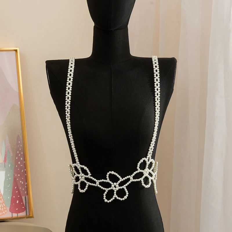 European trend Pearl Necklace Handmade beaded luxury dress accessories Retro party body chain choker women jewelry W250611-image-1061510924