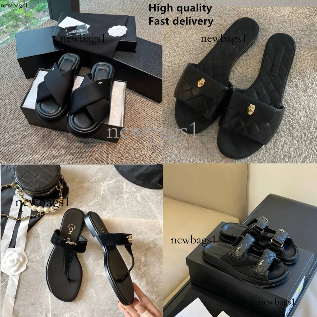 Paris 2025 New Luxury Designer Sandals Quilted Chan Jelly Style Casual Flat Slippers Summer Beach Women Slides Macaron Sandalias Tories Thong Cha-image-1095461103