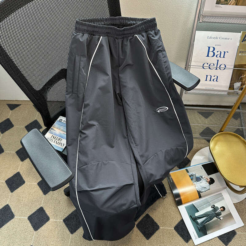 Men's American Style Functional Outdoor Spring Autumn Quick-Dry Cargo Trendy Loose Casual Wide-Leg Pants B5