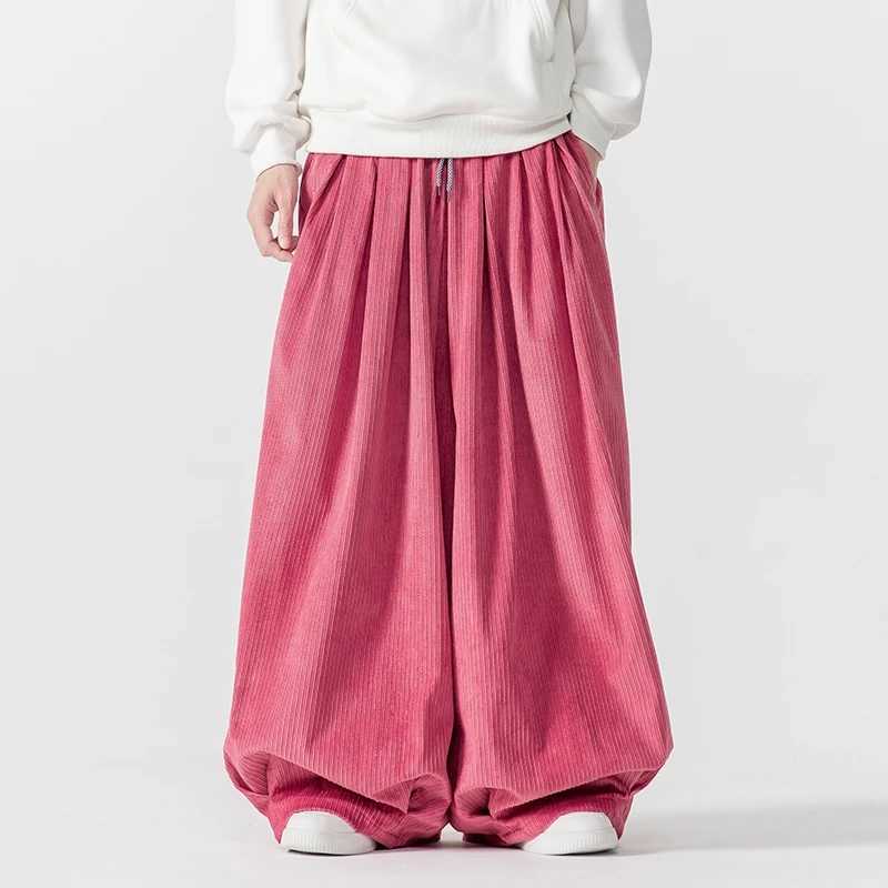 Pantalon de jambe large en velours côtelé d'hiver