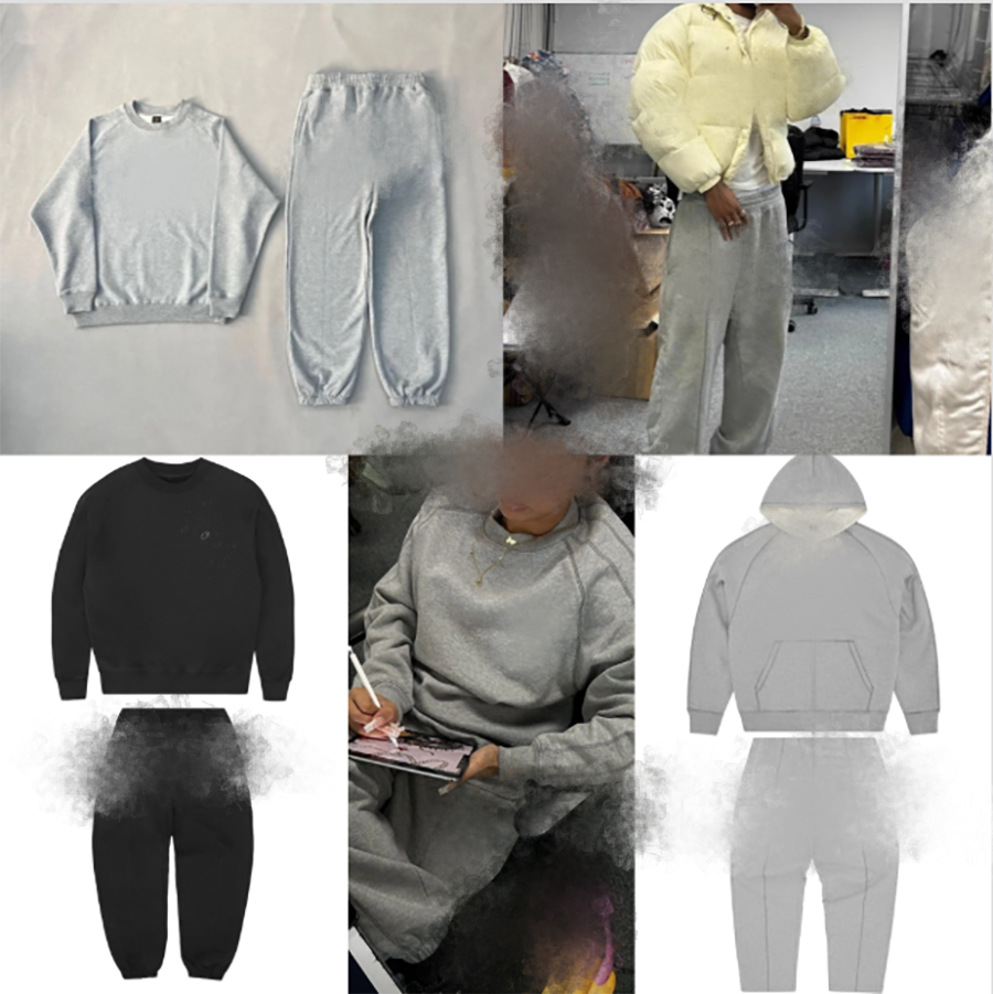 Men&#039;s Designer Tracksuits Embroidery Letter Vintage Hip Hop Hoodie Joggers Spring Summer Sports Sweatpants Two Piece Set Women knit sports a-image-998892766