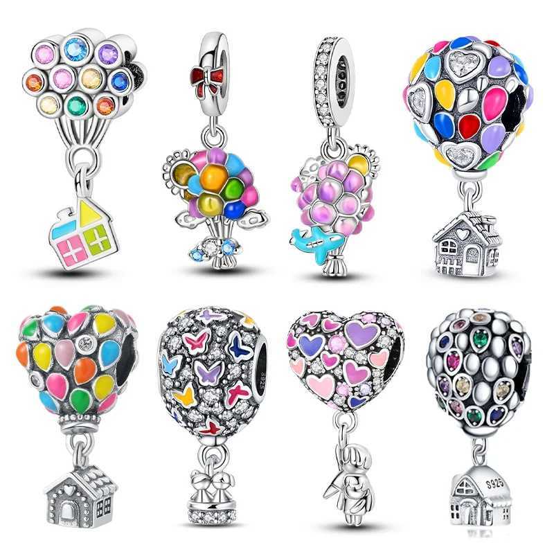 Silver S925 House Balloons Charm Flower Colored Beads Collection Fit Original Bracelet Pendant DIY Fine Jewelry for Women Gift XJ250611-image-1061517850