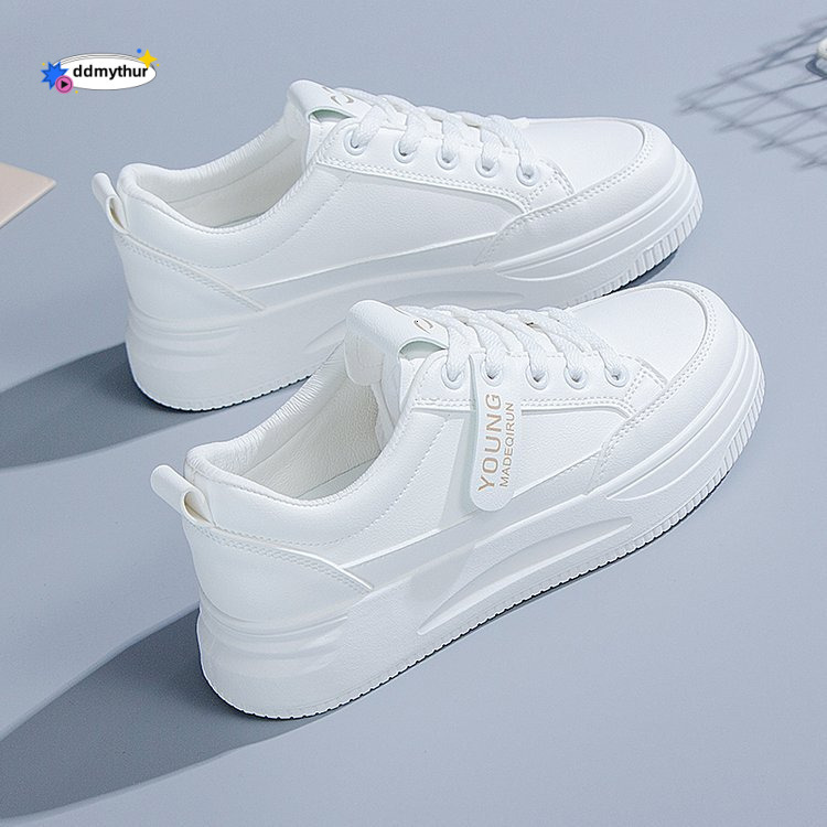 White Sneakers for Women Ins Trend 2024 Spring Autumn Korean Version Versatile Fashion Board Student Platform Flat Casual Sports Shoes ddmythur