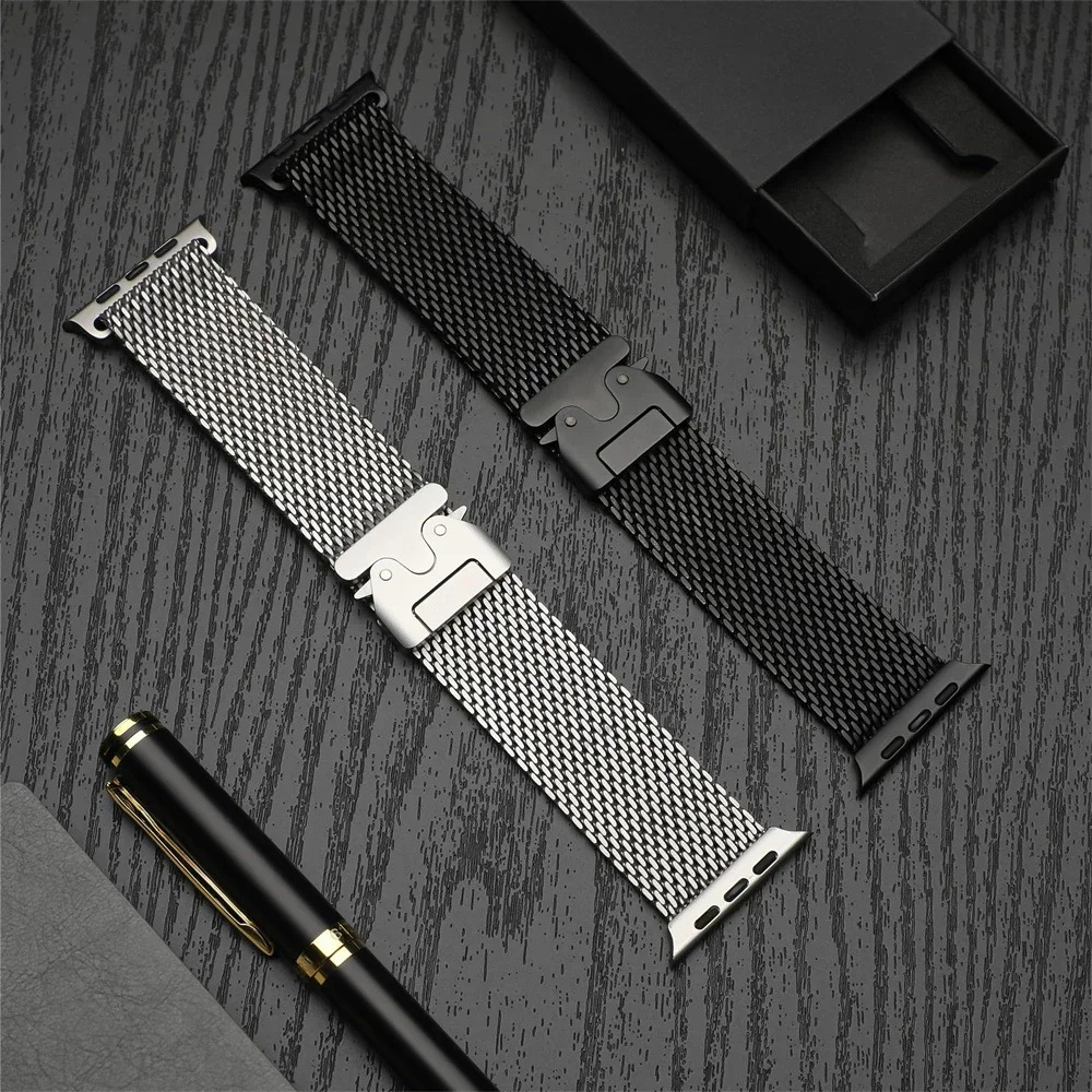 Sangle de boucle milanaise pour bande de montre Ultra 2 49mm 46 mm 45 mm 44 mm 42 mm en acier inoxydable pour la série Iwatch 10 9 8 7 6 5 4 2506