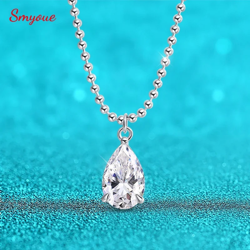 Smyoue 2CT 3CT 5CT 6CT Pear Cut Necklace for Women Classic Pendant Sterling Silver 925 Plated 18K Jewelry Wholesale 250610