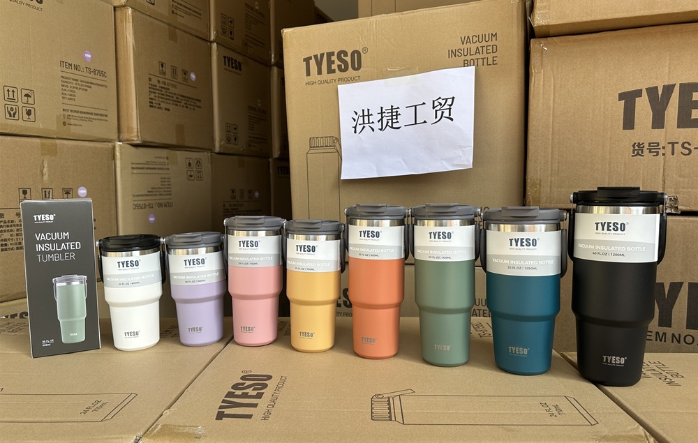 Fashion Tyeso Mug Cold Car Mug portable large capacity fruit cup high aesthetic appeal with straw portable ice-retention cup Stainless steel ther-image-1061648023