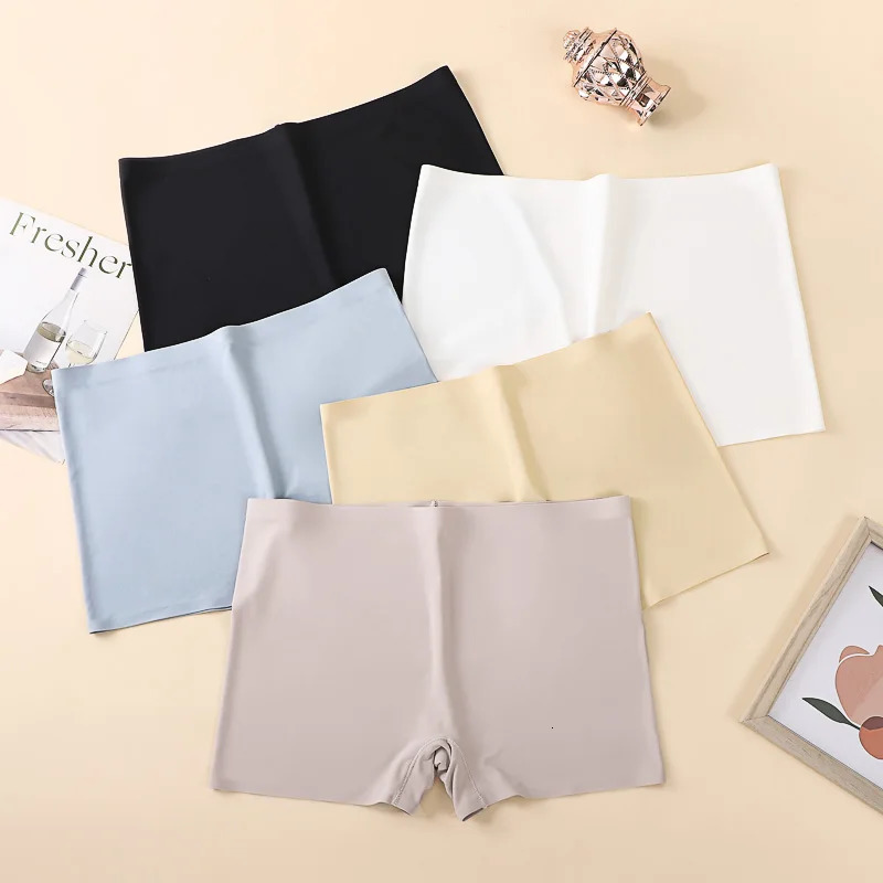 3Pcs AntiSeeThrough Ice Silk Breathable Seamless Underwear NonCurling Summer Womens Safety Pants 250612