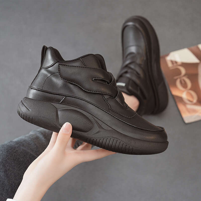Mid-Top For Women 2025 printemps et automne nouveau style étudiant en cuir coréen version polyvalente new papa new papa chaussures à tendance 500