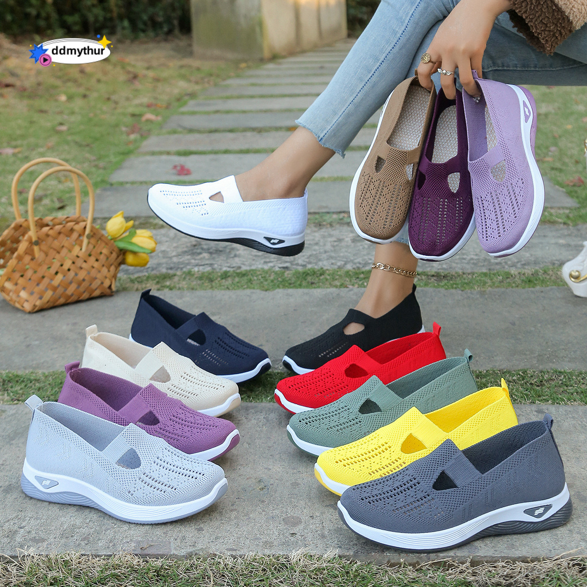 TEMU Women's Casual Soft Sole Breathable Fashion Mom Shoes Sneakers for Women ddmythur