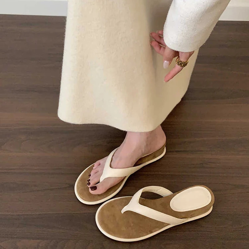 Bohemia Style Summer Women Wedges Heel Slippers Outdoor Clip Toe Slide Ladies Casual Beach Vacation Flip Flop 250606
