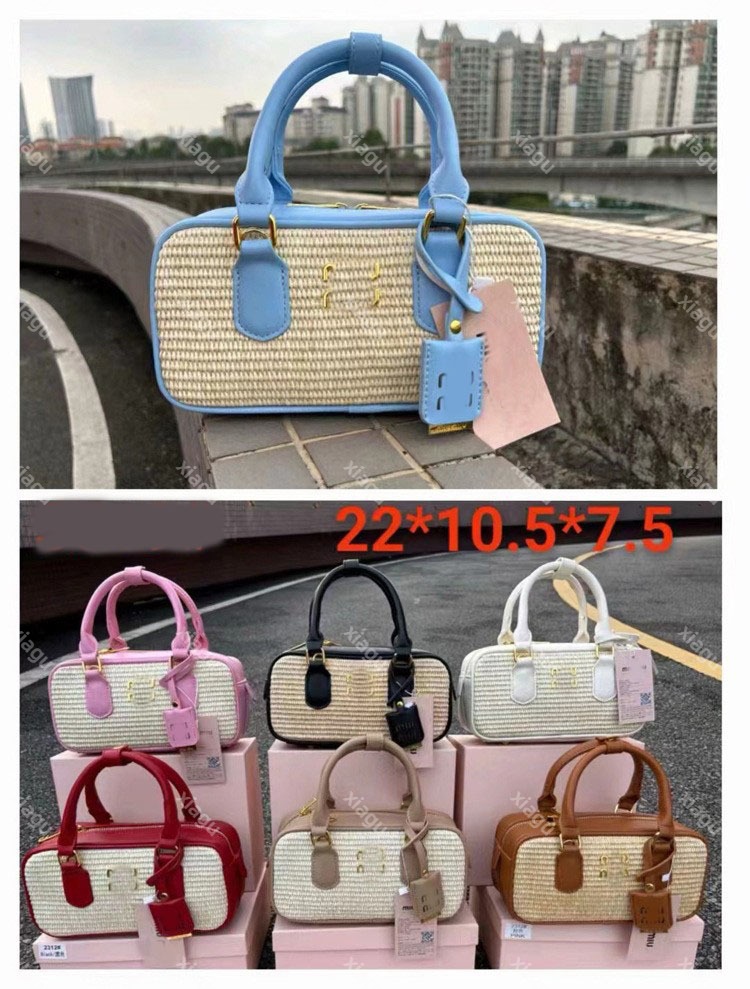 Sacs de créateurs Sac de bowling tissé minimaliste élégant petit sac à bandoulière carré