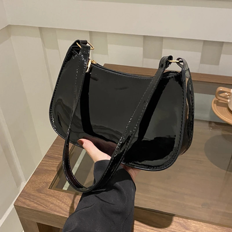 Retro Solid Color PU Leather Shoulder Bag Fashion Womens Handbags Casual er Hobos Underarm Bag 250612