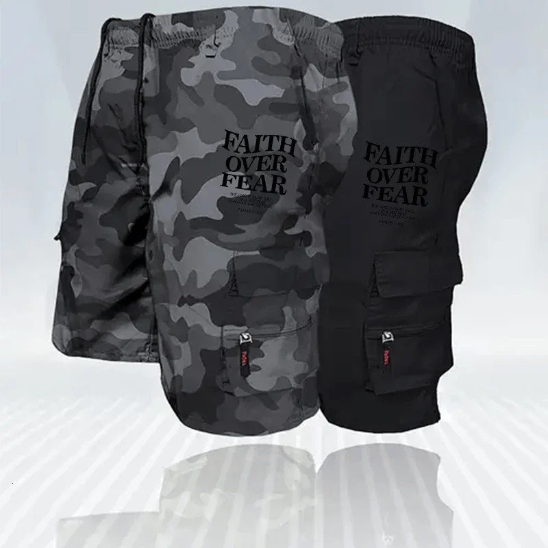 Mens Urban Cargo Shorts Camo Print Big Pockets Summer Outdoor Casual Utility Style Fabric Short Pants Loose Fit n 250603