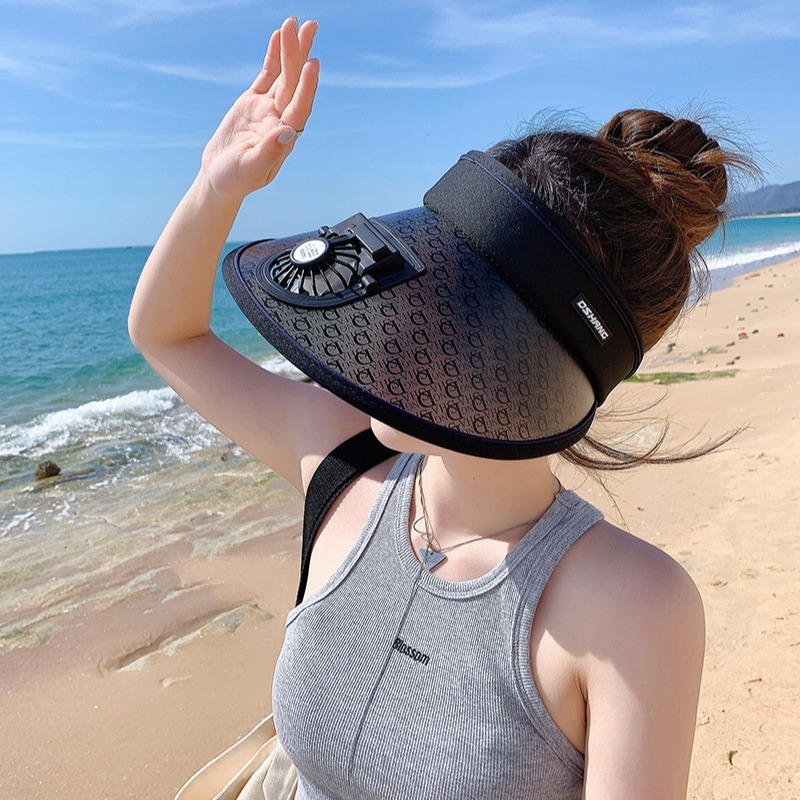2025 New Fan with Small Fan, Rechargeable Sun Hat, Summer Outdoor Fashionable Sunshade Hat