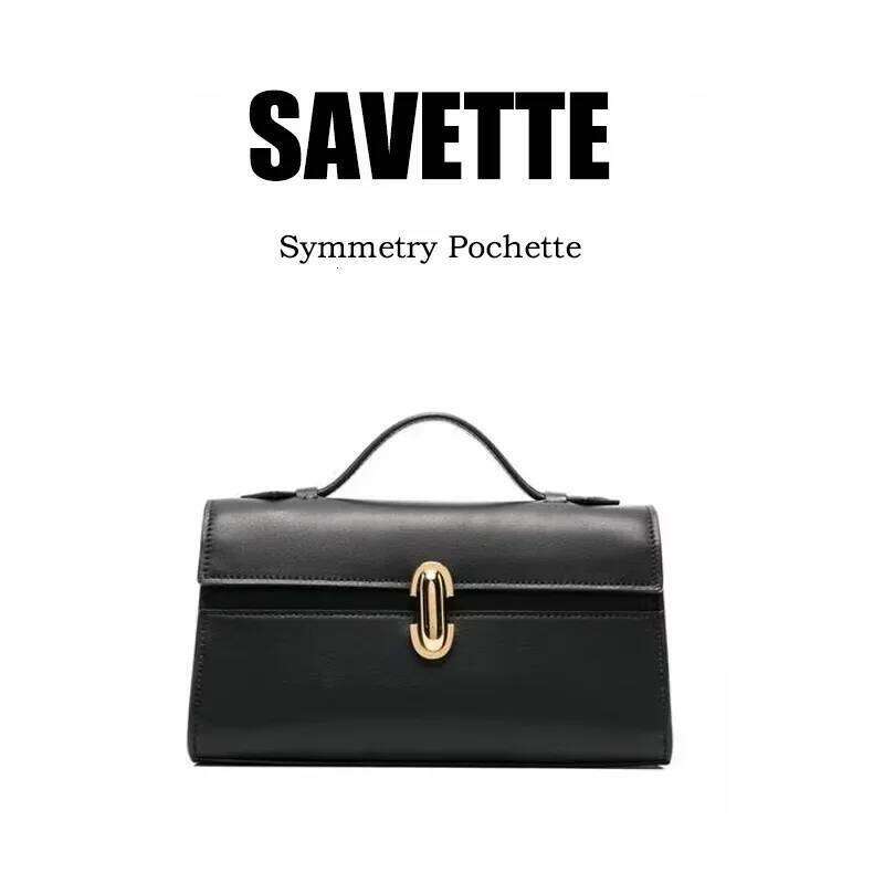 SAVETTE Symmetry Pochette Tote Women Top Handle Bags Genuine Leather Suede Solid Color Simple Handbag Square Bag 250603