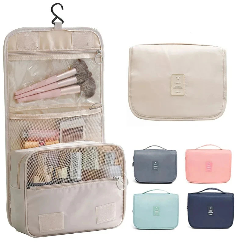 Travel Makeup Bag Waterproof Toiletries Organizer High Quality Women Neceser Bathroom Hook Wash Pouch Hook Makeup Storage Bag 250612