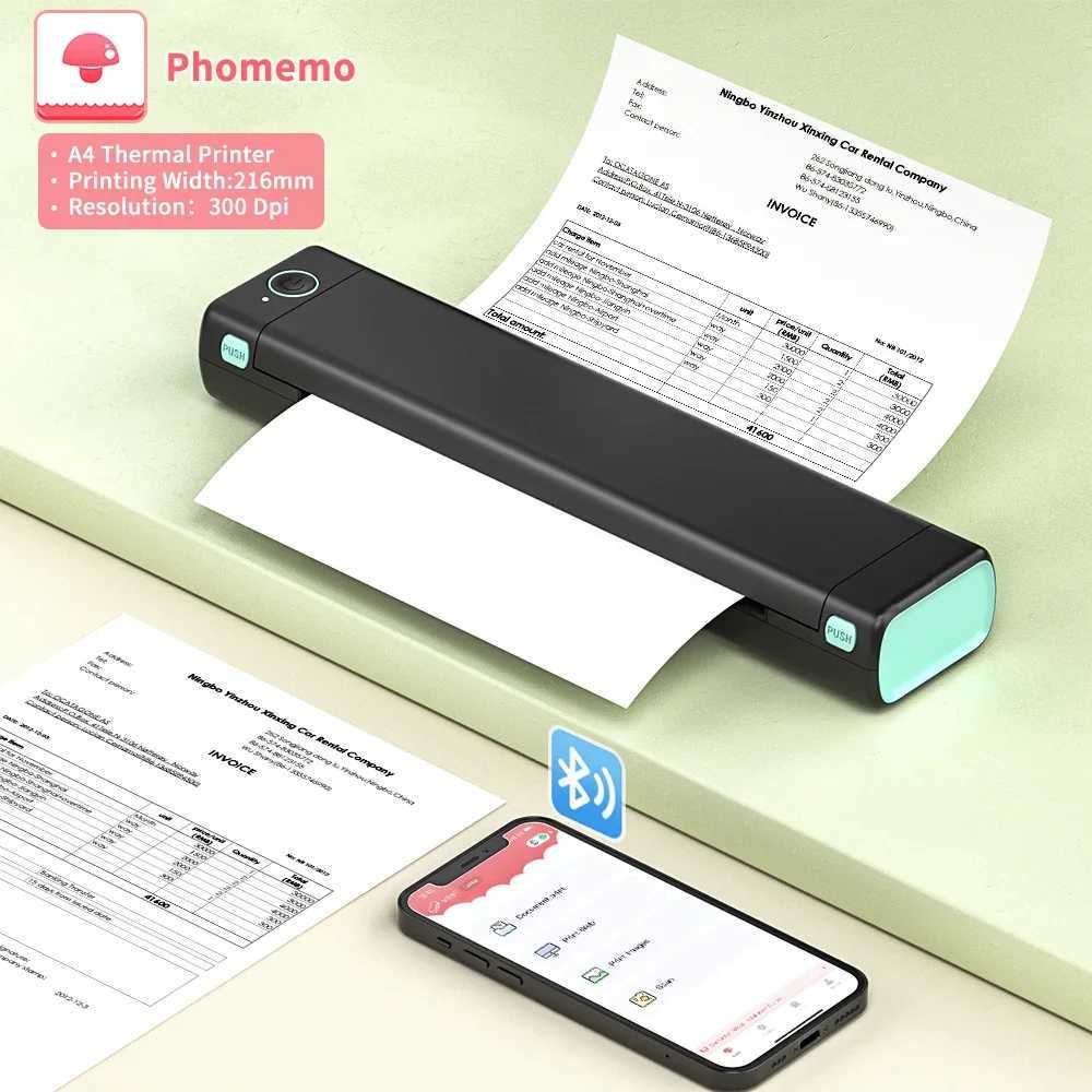 Phomemo M08F A4 Paper Printer Portable Thermal Printer Tattoo Printer Bluetooth Printer Compatible with Phone Laptop for Office R250612-image-1061647434