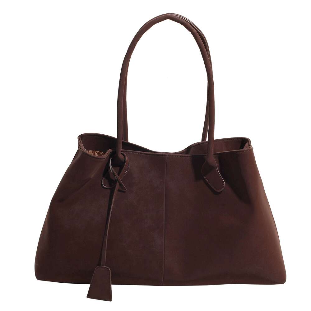 Hot Selling Elegant Faux Suede Handbags Women England Style Solid Casual Totes Large Capacity Designer Shoulder Lady Retro Female Bags