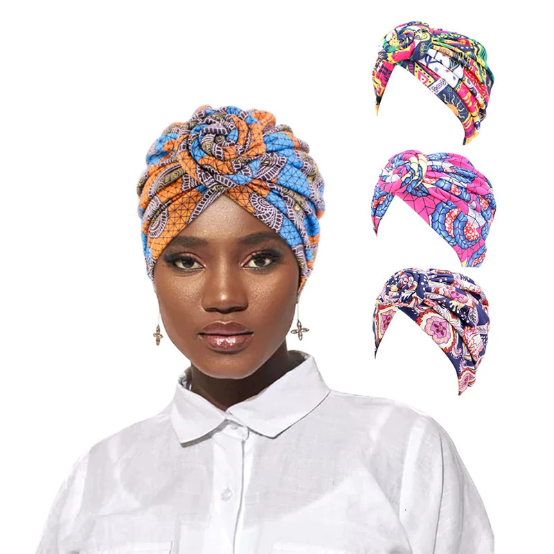 Femmes africain imprimement turban hat scrunchies knot headwrap stretch bandanas fête coathear dames fidscarf Hair Accessoires 250609
