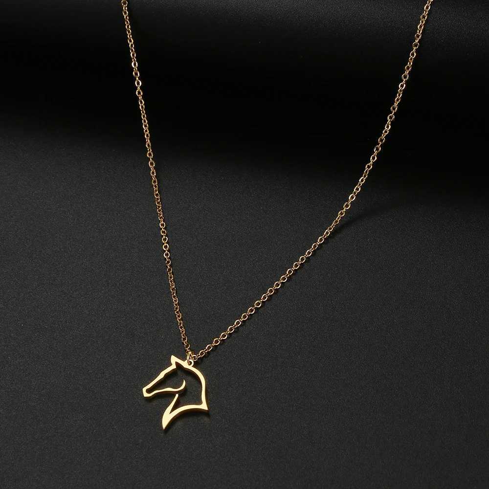 Stainless Steel Necklaces Horse Gift For Horseback Riders Cute Outline Pendant Chain Necklace For Women Jewelry Girls Best Gift W250612