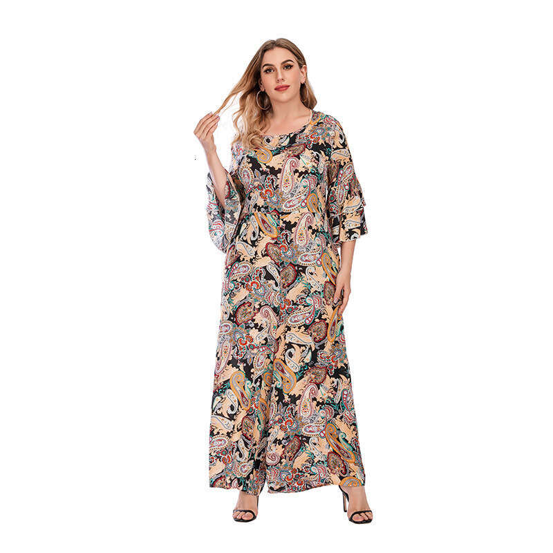 Hot Selling Spring Outfit Plus Size Loose Jumpsuit Paisley Casual Simple Women's Set 100Kg B5