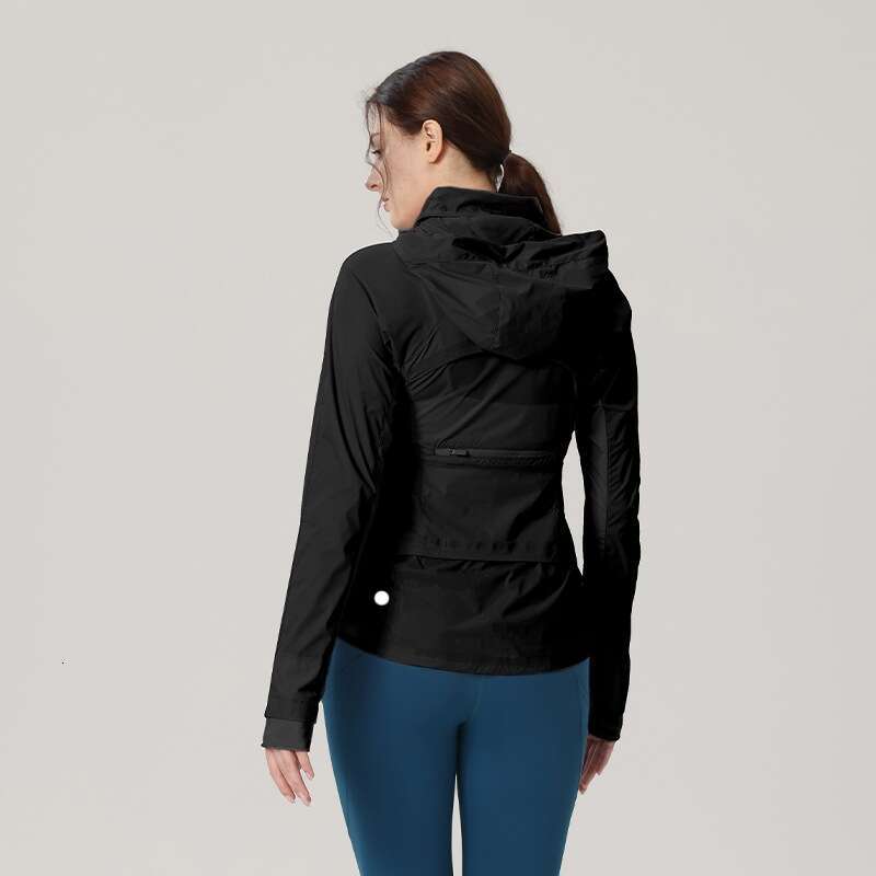 L5744 Veste à capuche à capuche de buts de but pour femmes Smasher Lightweight UV Mabille de peau pour le yoga, courant extérieur taille 0-12