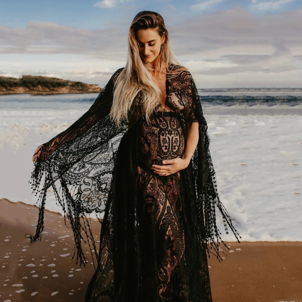 Robes de maternité Boho en dentelle Boho pour shoot po.