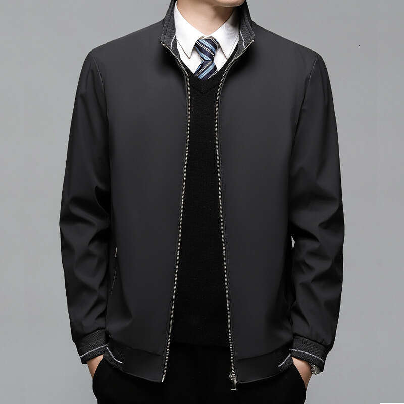 2024 New Spring Autumn Korean Style Casual Coat Men Youth Fashion Jacket Stand Collar Plus Size