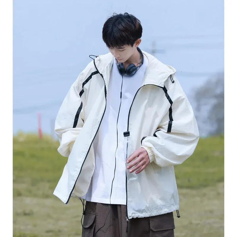 Veste à capuche extérieure polyvalente Street Street Men et femmes Couple de cardigan Copie Copie Vêtements Mens Blouse 250610