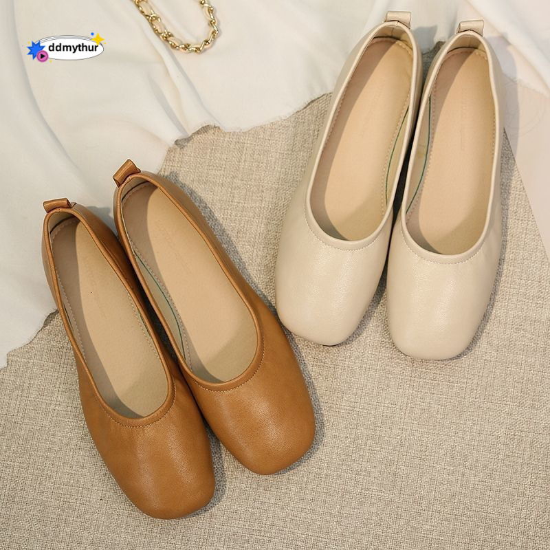 Minimalist Shallow Mouth Loafers for Women Soft Sole Commuter 2025 Spring New Flat Versatile Fashion Egg Roll Shoes ddmythur