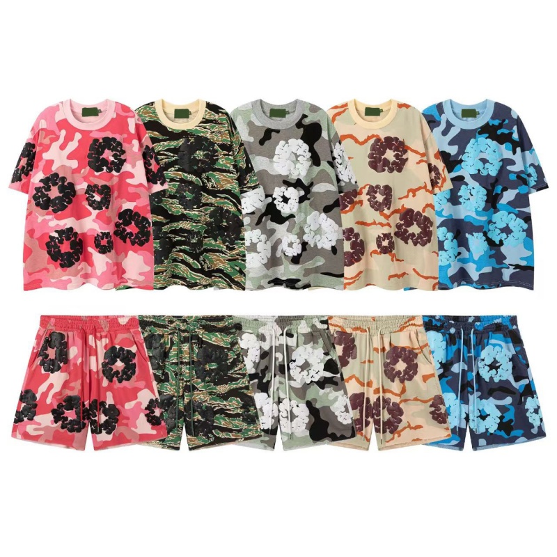 trendy mens t shirt men shorts fashion foam print pure cotton loose fitting women shirts Y2k hip hop street men women pullover shirts versatile c