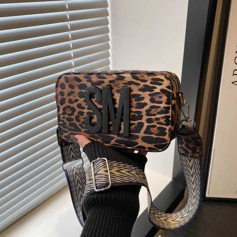 Fashion Letters Shoulder Bags for Women Leopard Print Small Square Bag Ladies Shopping Crossbody Bag Solid Color Storage Pocket Z250612