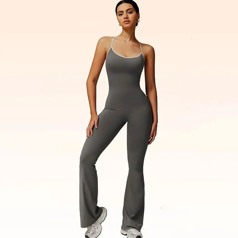 Summer Womens Sling Jumpsuits Streetwear Fashion Casual Slim Clothing Solid Sexy Backless Elegant Female 250603