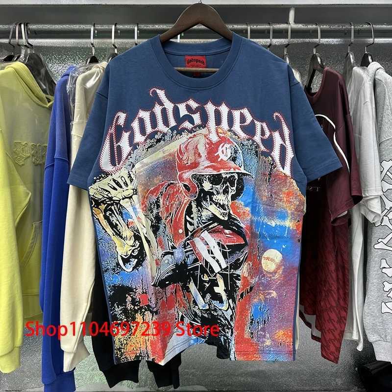 Nouveau sweat-shirt godspd sweat-shirt masculin joueur de baseball joueur imprimé pull t dieu spd court slve américain strtwear t250612