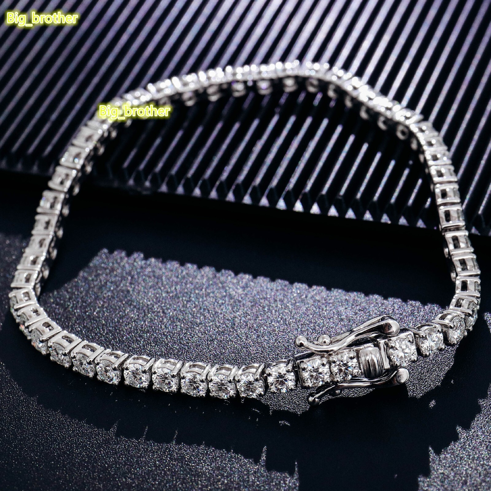 Hand Make 5mm Tennis Bracelet Pass Diamond test D Colour Moissanite Tennis Chain 925 Silver for Anniversary and Birthday Gift
