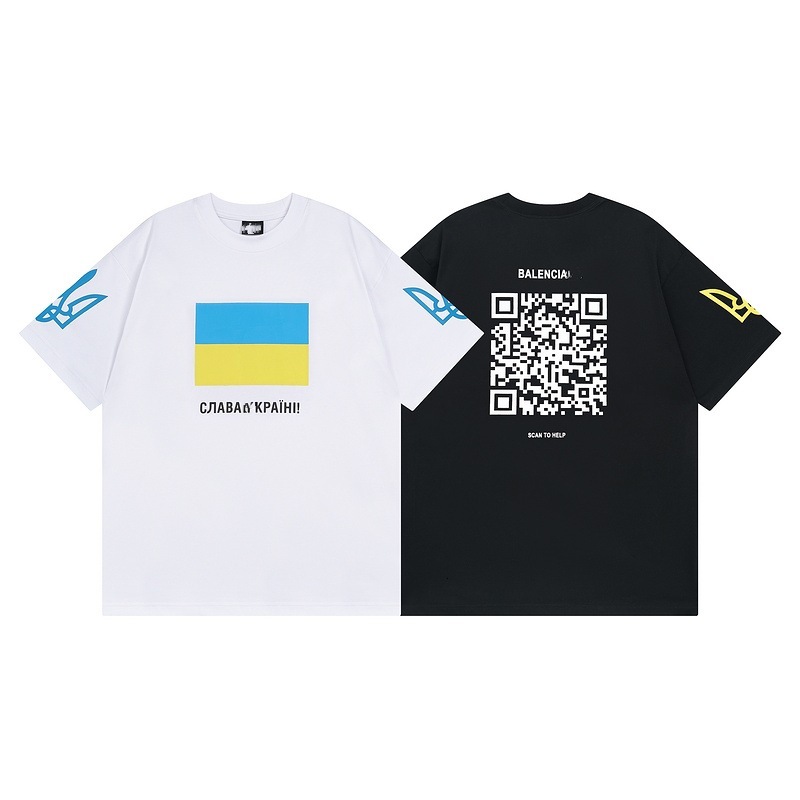 Summer New Brand Front and Back White Ink Direct Print Short Sleeve Casual Couple Matching Plus Size T-Shirt